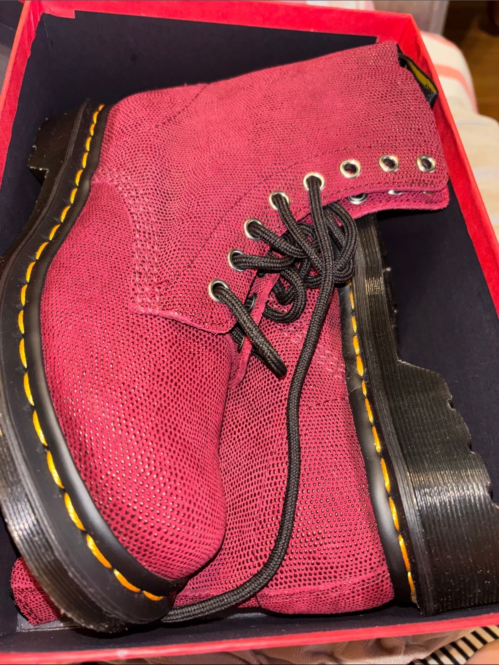 Women’s Burgundy Lace-Up Combat Boots